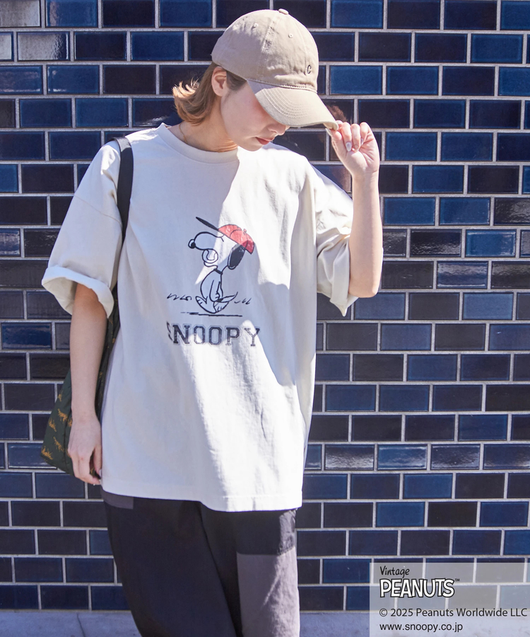 CUBE SUGAR(キューブシュガー) |PEANUTS ( ピーナッツ ) 21/-OE天竺 スヌーピー ビッグTシャツ