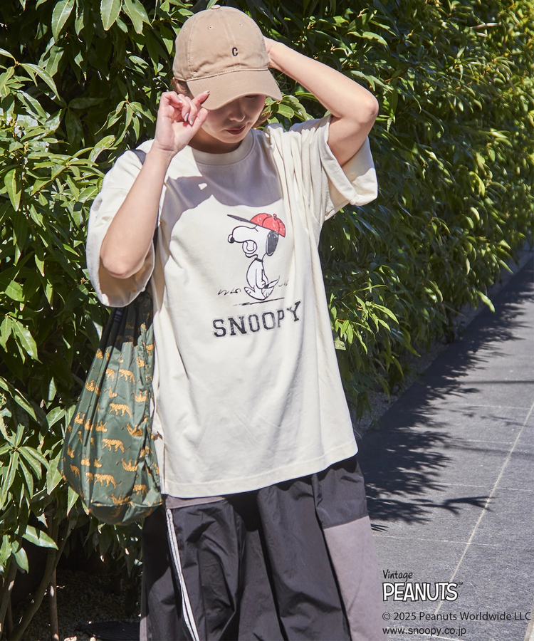 CUBE SUGAR(キューブシュガー) |PEANUTS ( ピーナッツ ) 21/-OE天竺 スヌーピー ビッグTシャツ