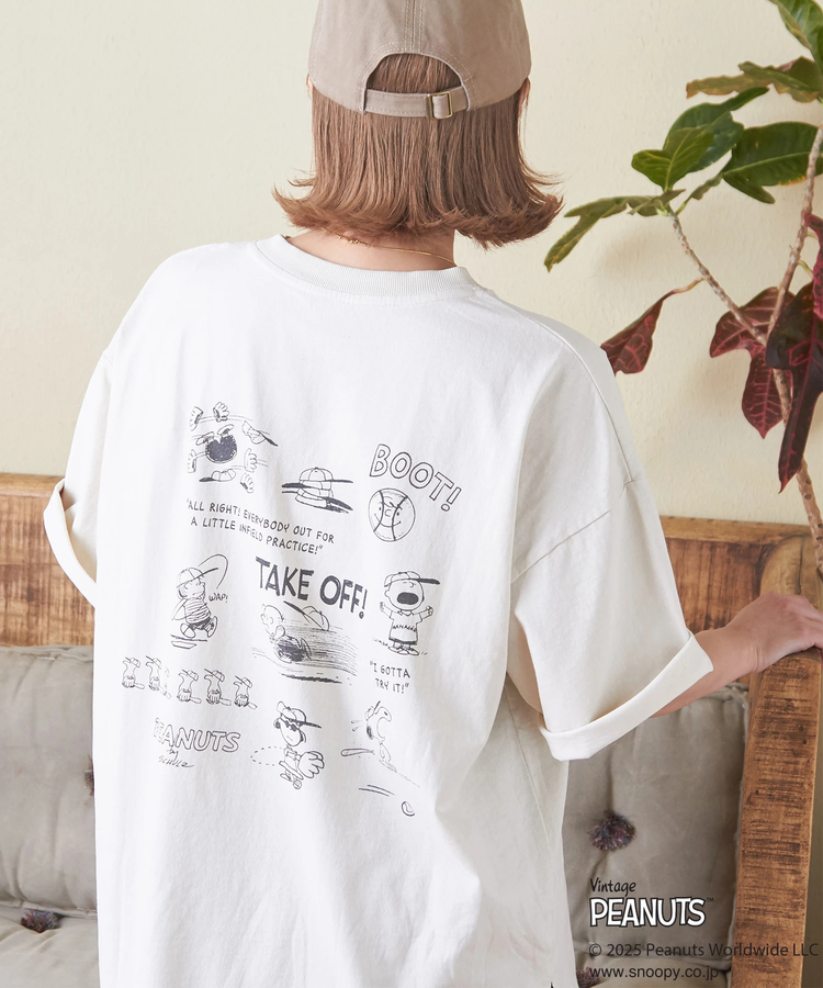 CUBE SUGAR(キューブシュガー) |PEANUTS ( ピーナッツ ) 21/-OE天竺 スヌーピー ビッグTシャツ