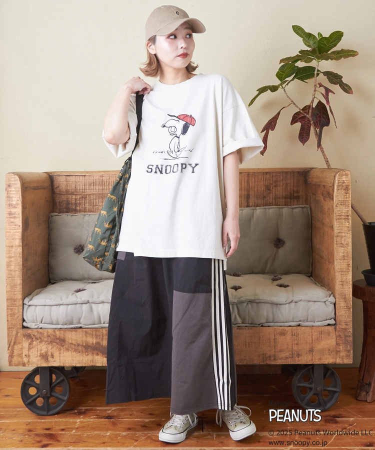 CUBE SUGAR(キューブシュガー) |PEANUTS ( ピーナッツ ) 21/-OE天竺 スヌーピー ビッグTシャツ