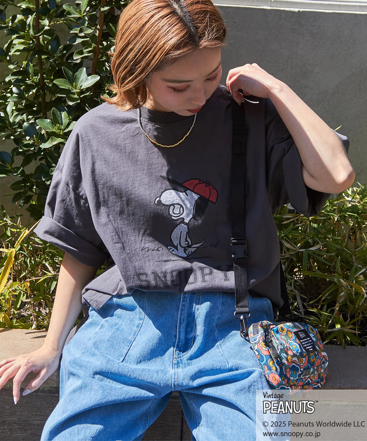 CUBE SUGAR(キューブシュガー) |PEANUTS ( ピーナッツ ) 21/-OE天竺 スヌーピー ビッグTシャツ