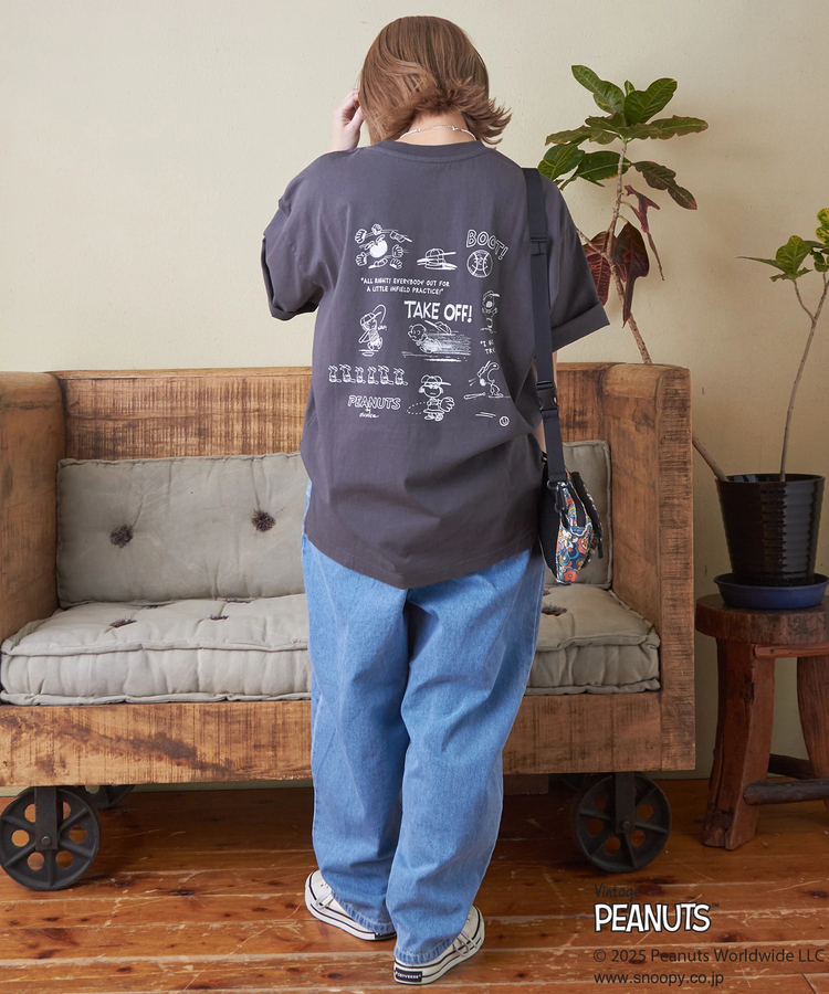 CUBE SUGAR(キューブシュガー) |PEANUTS ( ピーナッツ ) 21/-OE天竺 スヌーピー ビッグTシャツ