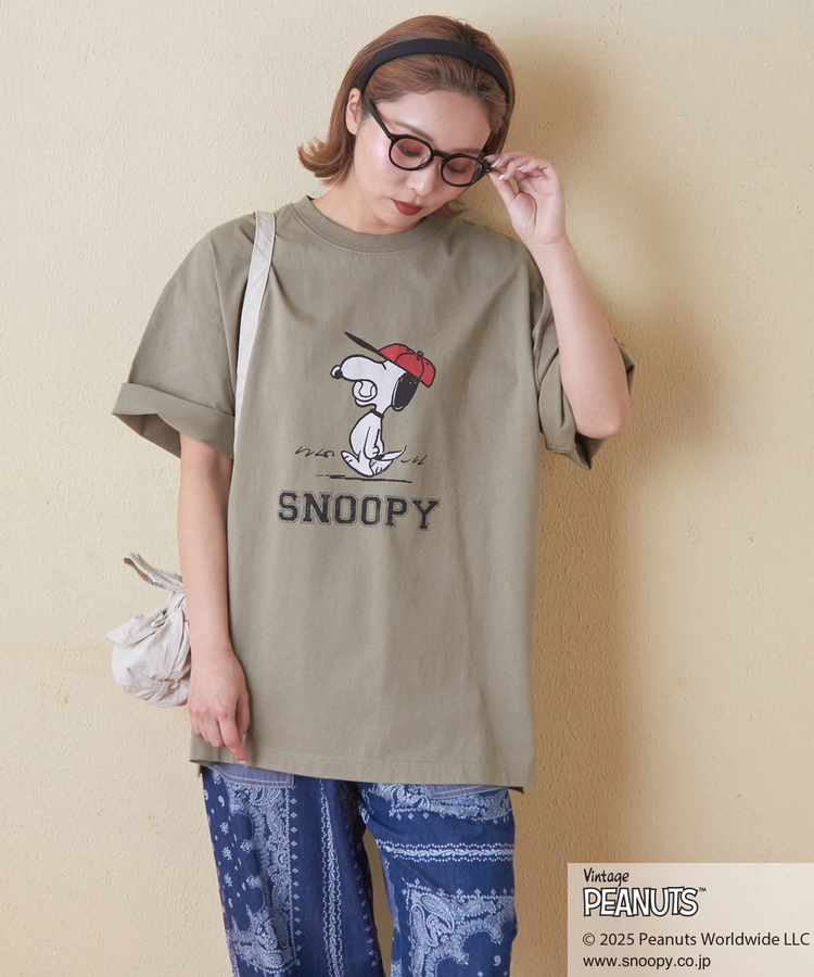 CUBE SUGAR(キューブシュガー) |PEANUTS ( ピーナッツ ) 21/-OE天竺 スヌーピー ビッグTシャツ