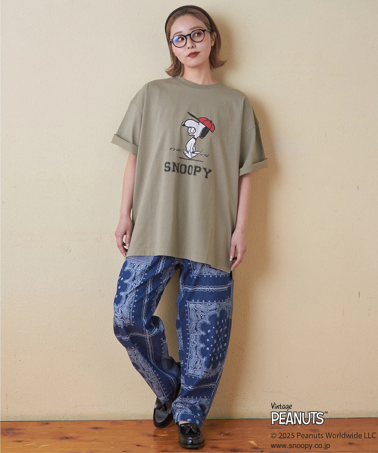 CUBE SUGAR(キューブシュガー) |PEANUTS ( ピーナッツ ) 21/-OE天竺 スヌーピー ビッグTシャツ