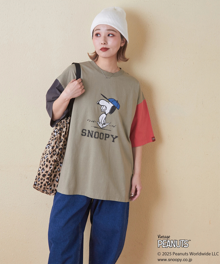 CUBE SUGAR(キューブシュガー) |PEANUTS ( ピーナッツ ) 21/-OE天竺 スヌーピー ビッグTシャツ