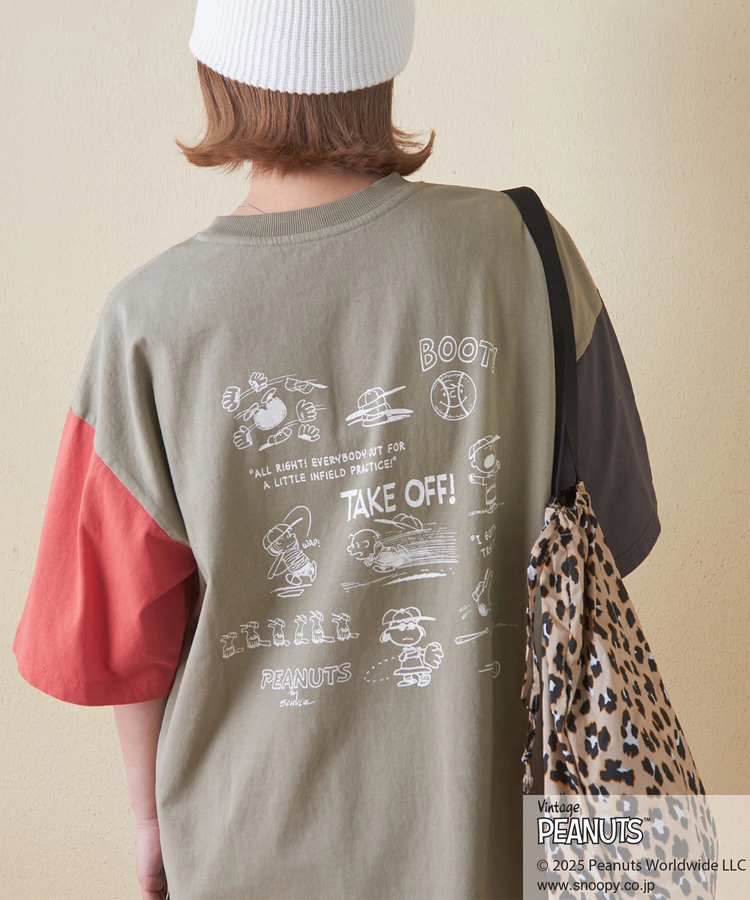 CUBE SUGAR(キューブシュガー) |PEANUTS ( ピーナッツ ) 21/-OE天竺 スヌーピー ビッグTシャツ