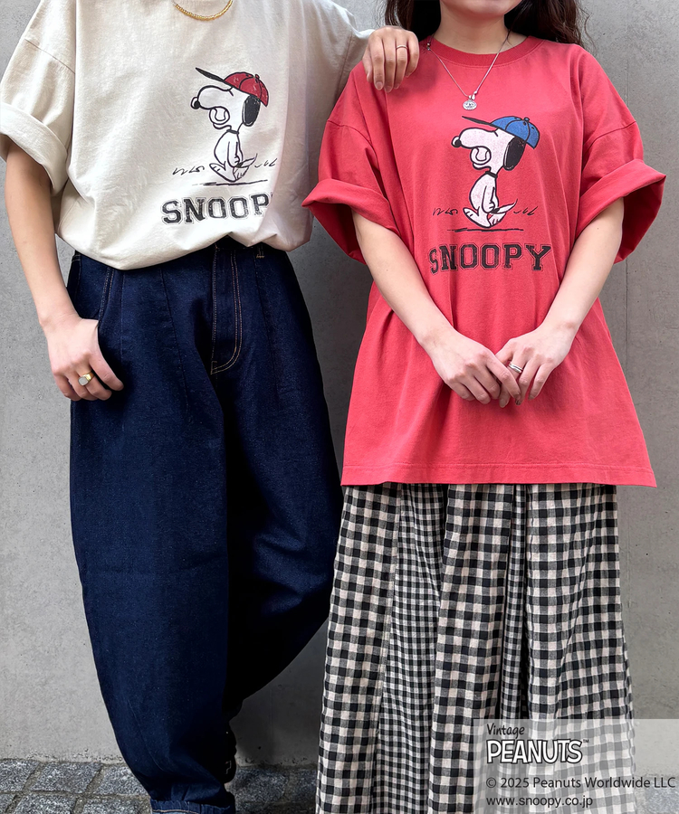 CUBE SUGAR(キューブシュガー) |PEANUTS ( ピーナッツ ) 21/-OE天竺 スヌーピー ビッグTシャツ