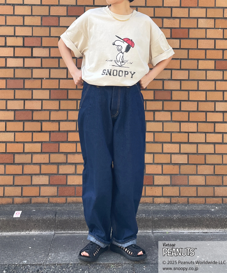 CUBE SUGAR(キューブシュガー) |PEANUTS ( ピーナッツ ) 21/-OE天竺 スヌーピー ビッグTシャツ