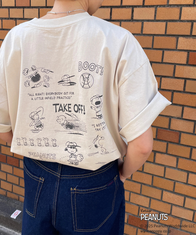 CUBE SUGAR(キューブシュガー) |PEANUTS ( ピーナッツ ) 21/-OE天竺 スヌーピー ビッグTシャツ