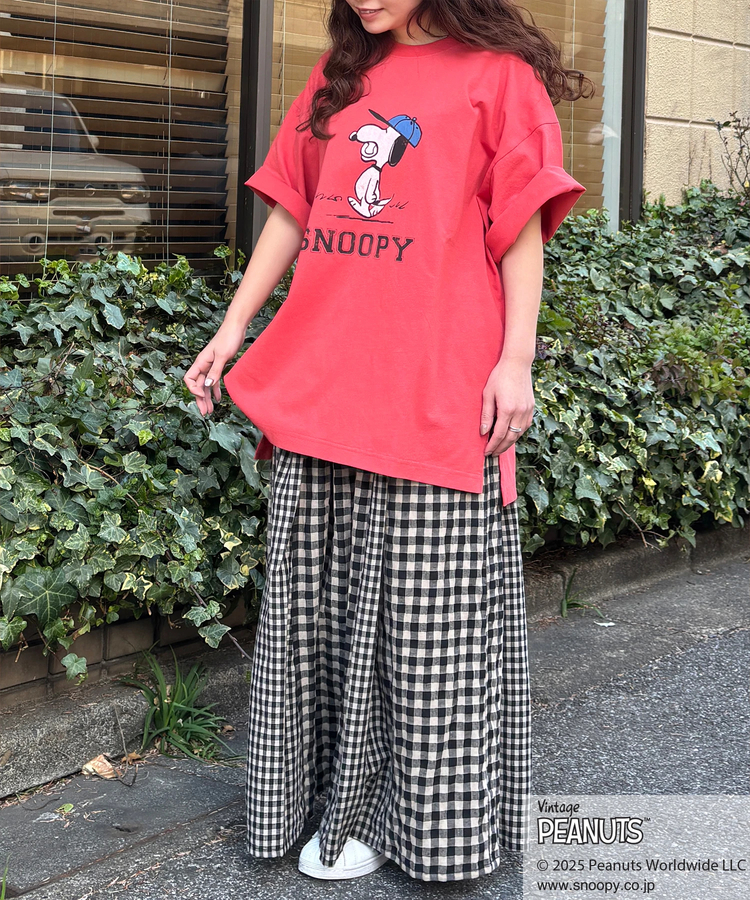 CUBE SUGAR(キューブシュガー) |PEANUTS ( ピーナッツ ) 21/-OE天竺 スヌーピー ビッグTシャツ