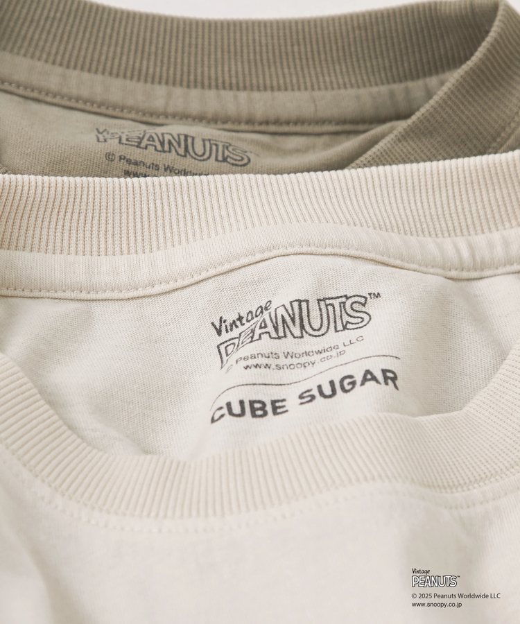 CUBE SUGAR(キューブシュガー) |PEANUTS ( ピーナッツ ) 21/-OE天竺 スヌーピー ビッグTシャツ