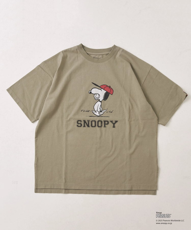 CUBE SUGAR(キューブシュガー) |PEANUTS ( ピーナッツ ) 21/-OE天竺 スヌーピー ビッグTシャツ