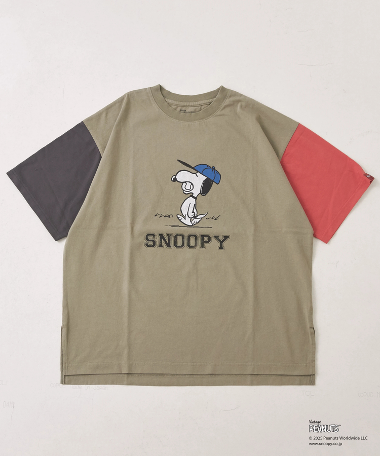 CUBE SUGAR(キューブシュガー) |PEANUTS ( ピーナッツ ) 21/-OE天竺 スヌーピー ビッグTシャツ
