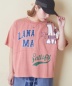 26/-天竺 パウダー加工 リメイク風 切替 ドルマンスリーブ Tシャツ