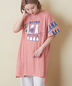 CUBE SUGAR(キューブシュガー)通販 | 26/-天竺 パウダー加工 アシンメトリー 切替 チュニック Tシャツ