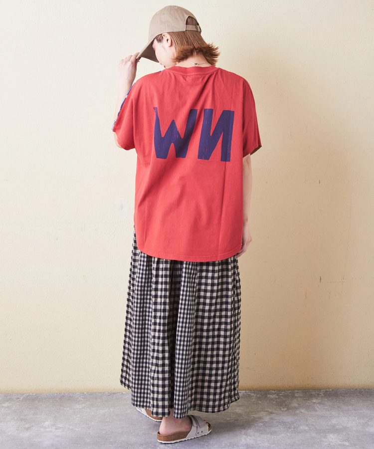 CUBE SUGAR(キューブシュガー) |26/-OE天竺 × バンダナ リメイク風 切替 ドルマンスリーブ Tシャツ