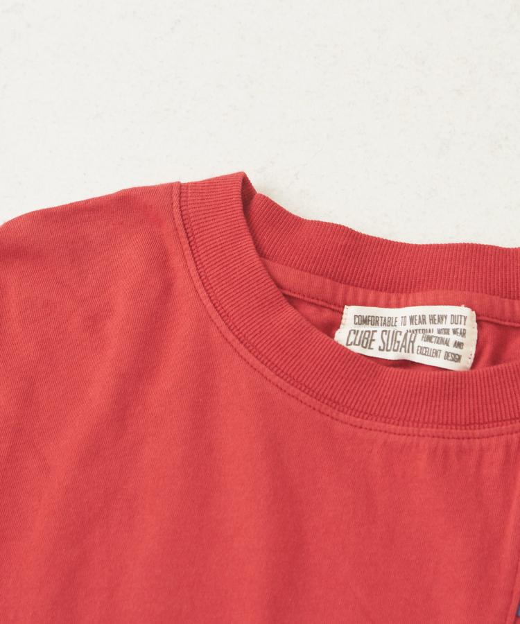 CUBE SUGAR(キューブシュガー) |26/-OE天竺 × バンダナ リメイク風 切替 ドルマンスリーブ Tシャツ