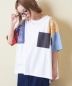 26/-OE天竺 × バンダナ リメイク風 切替 Tシャツ