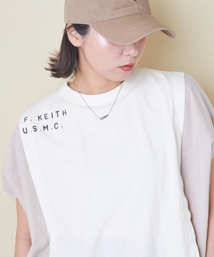CUBE SUGAR(キューブシュガー) |32/-OE天竺 × シャンブレー ヤッコ Tシャツ