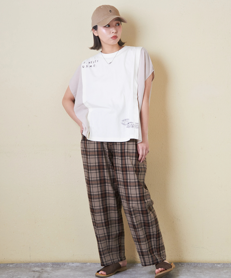 CUBE SUGAR(キューブシュガー) |32/-OE天竺 × シャンブレー ヤッコ Tシャツ