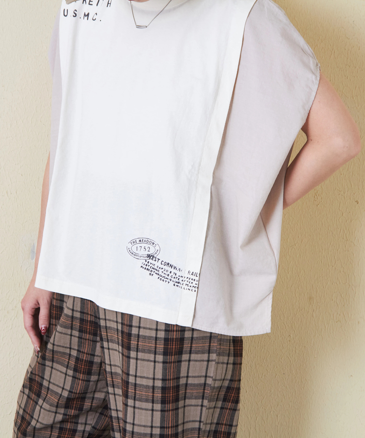CUBE SUGAR(キューブシュガー) |32/-OE天竺 × シャンブレー ヤッコ Tシャツ