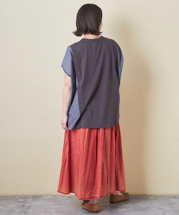 CUBE SUGAR(キューブシュガー) |32/-OE天竺 × シャンブレー ヤッコ Tシャツ