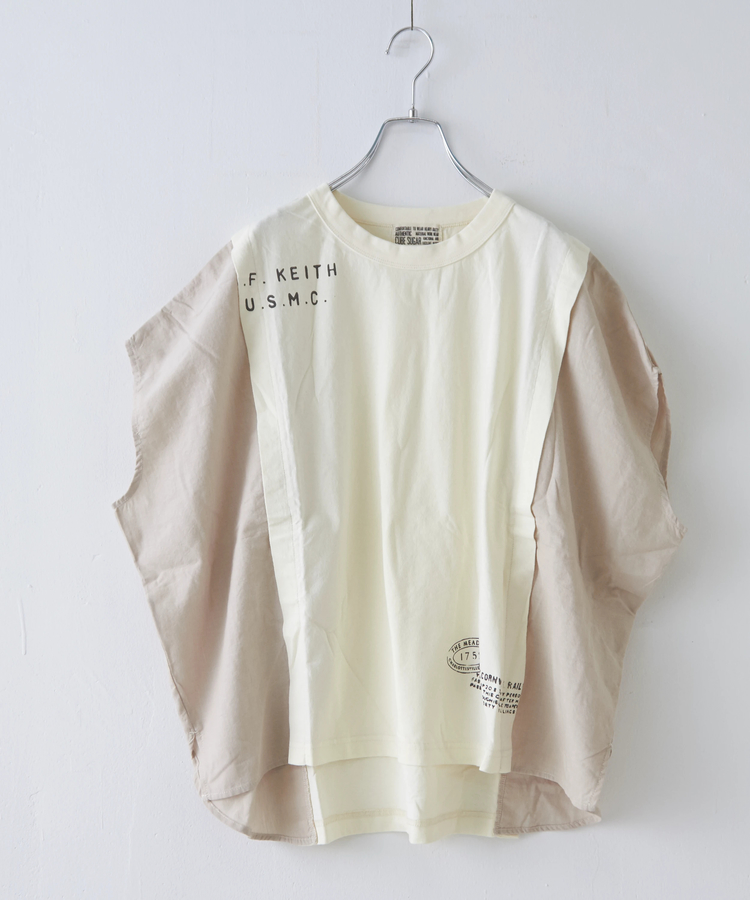 CUBE SUGAR(キューブシュガー) |32/-OE天竺 × シャンブレー ヤッコ Tシャツ