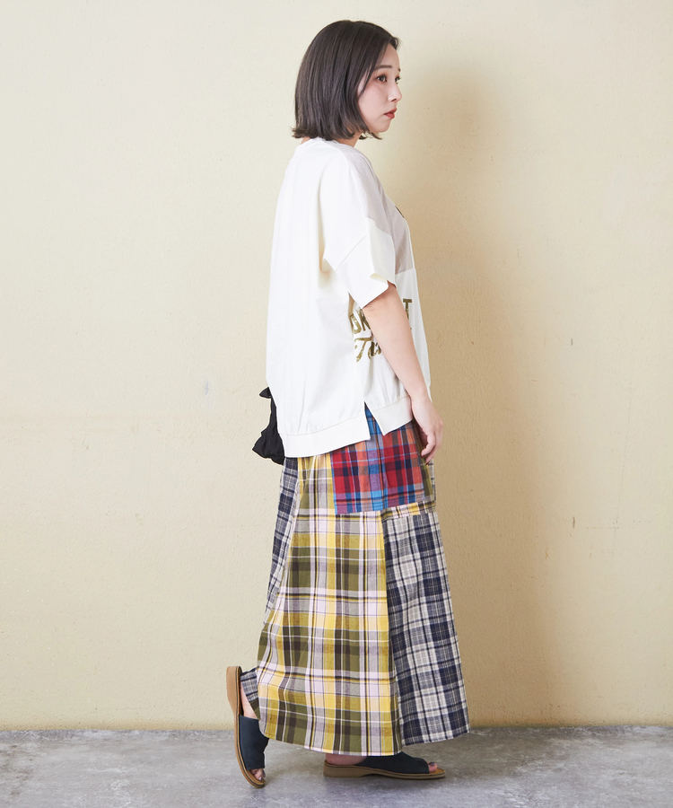 CUBE SUGAR(キューブシュガー) |32/-OE天竺 × シャンブレー 裾リブ Tシャツ