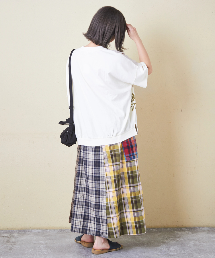 CUBE SUGAR(キューブシュガー) |32/-OE天竺 × シャンブレー 裾リブ Tシャツ