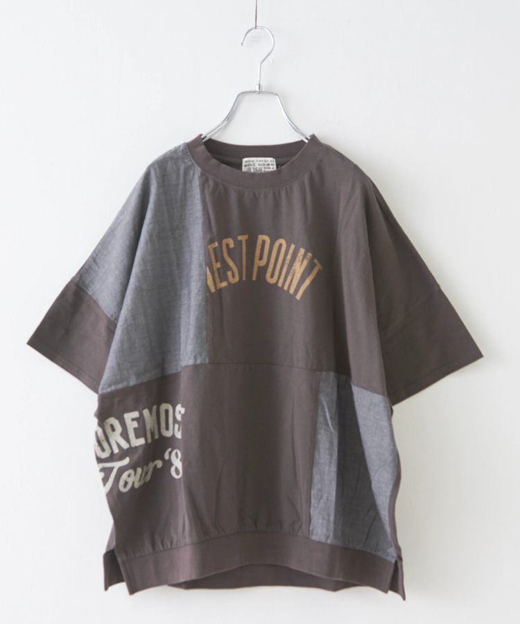 CUBE SUGAR(キューブシュガー) |32/-OE天竺 × シャンブレー 裾リブ Tシャツ