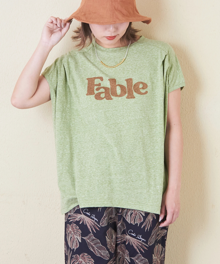 CUBE SUGAR(キューブシュガー) |30/-天竺 片染 タック フレンチスリーブ Tシャツ