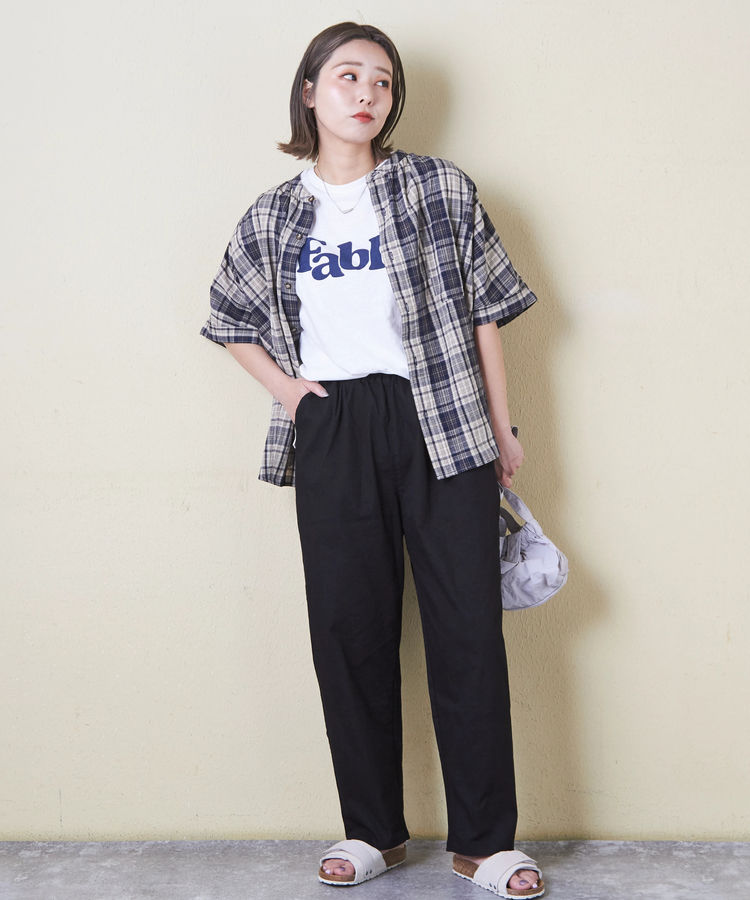 CUBE SUGAR(キューブシュガー) |30/-天竺 片染 タック フレンチスリーブ Tシャツ
