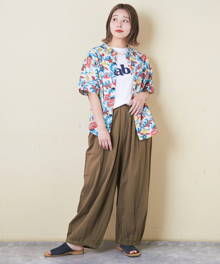 CUBE SUGAR(キューブシュガー) |30/-天竺 片染 タック フレンチスリーブ Tシャツ