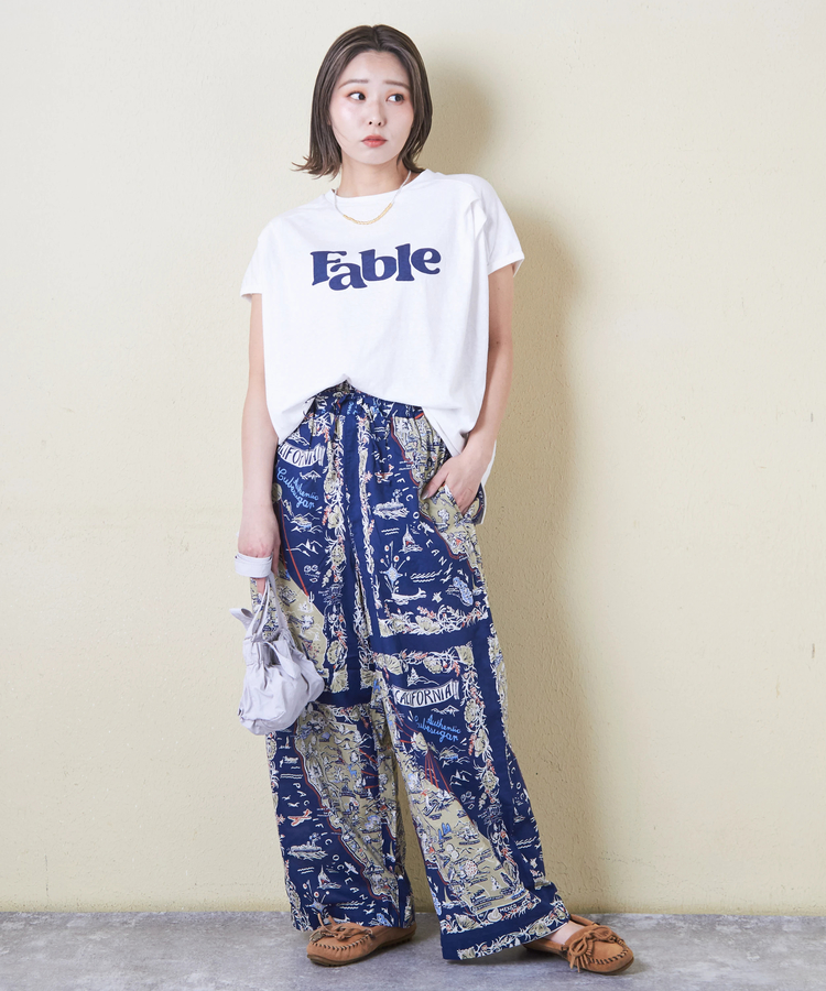 CUBE SUGAR(キューブシュガー) |30/-天竺 片染 タック フレンチスリーブ Tシャツ