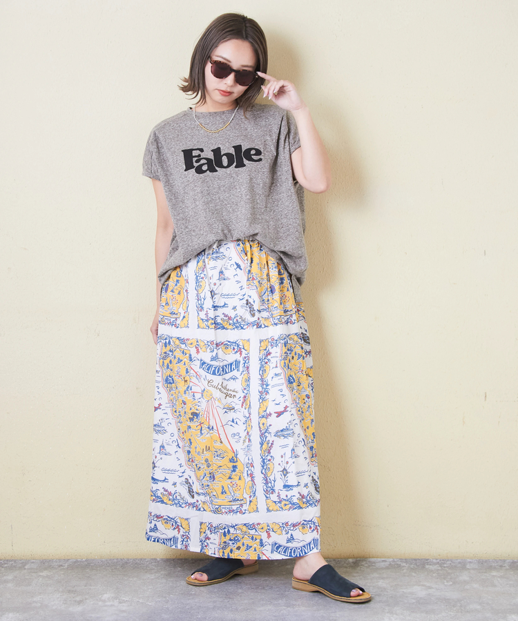 CUBE SUGAR(キューブシュガー) |30/-天竺 片染 タック フレンチスリーブ Tシャツ