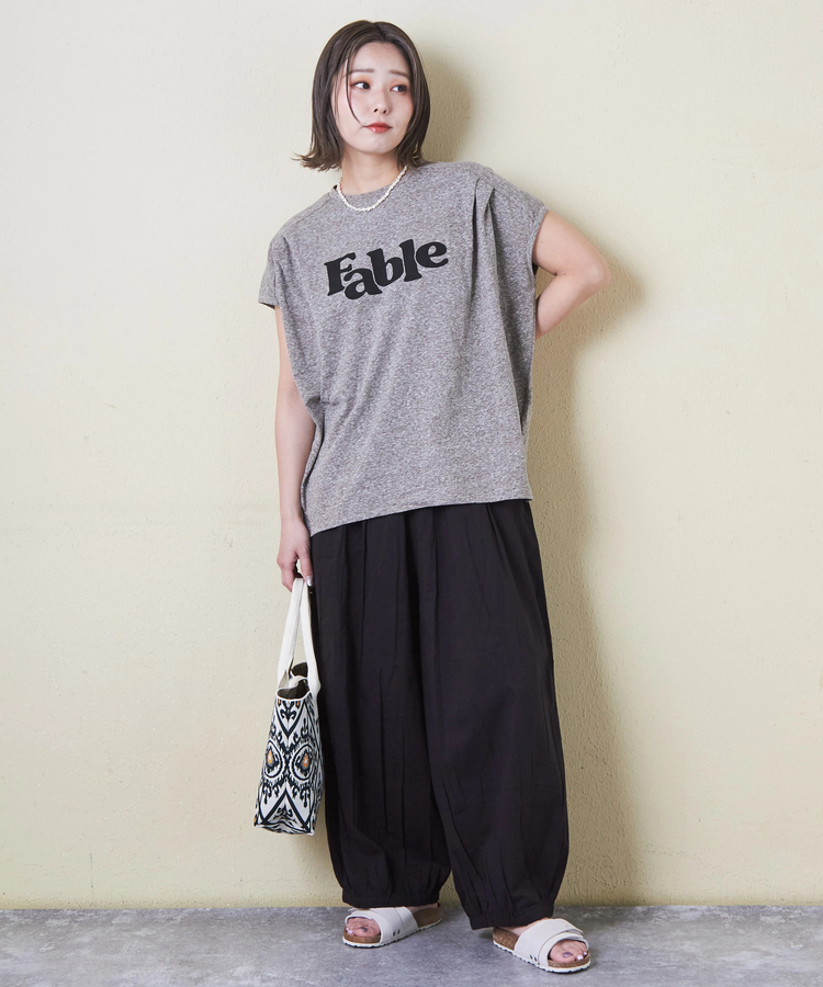 CUBE SUGAR(キューブシュガー) |30/-天竺 片染 タック フレンチスリーブ Tシャツ