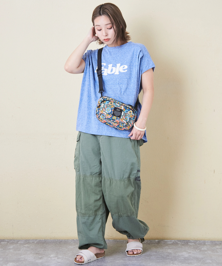 CUBE SUGAR(キューブシュガー) |30/-天竺 片染 タック フレンチスリーブ Tシャツ