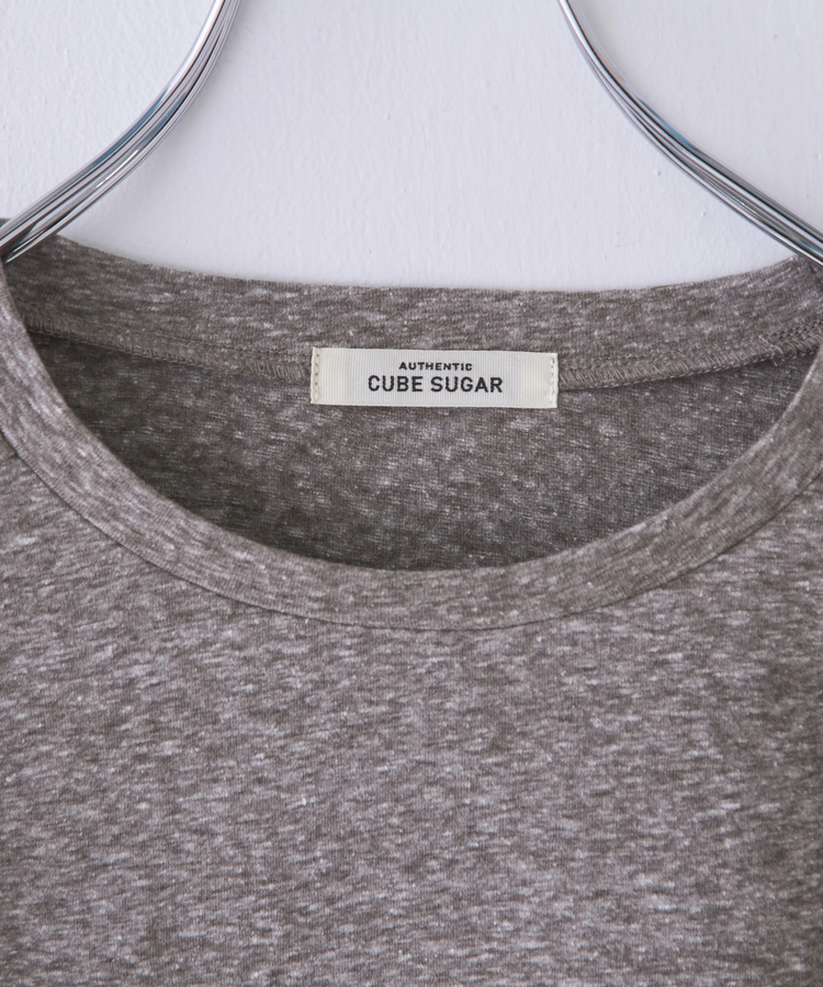 CUBE SUGAR(キューブシュガー) |30/-天竺 片染 タック フレンチスリーブ Tシャツ