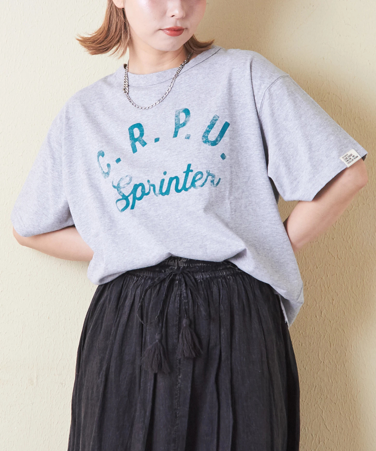 CUBE SUGAR(キューブシュガー) |21/-OE天竺 汗染み防止 加工 ロゴプリント Tシャツ