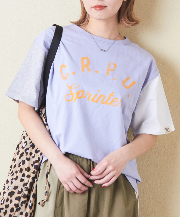 CUBE SUGAR(キューブシュガー) |21/-OE天竺 汗染み防止 加工 ロゴプリント Tシャツ