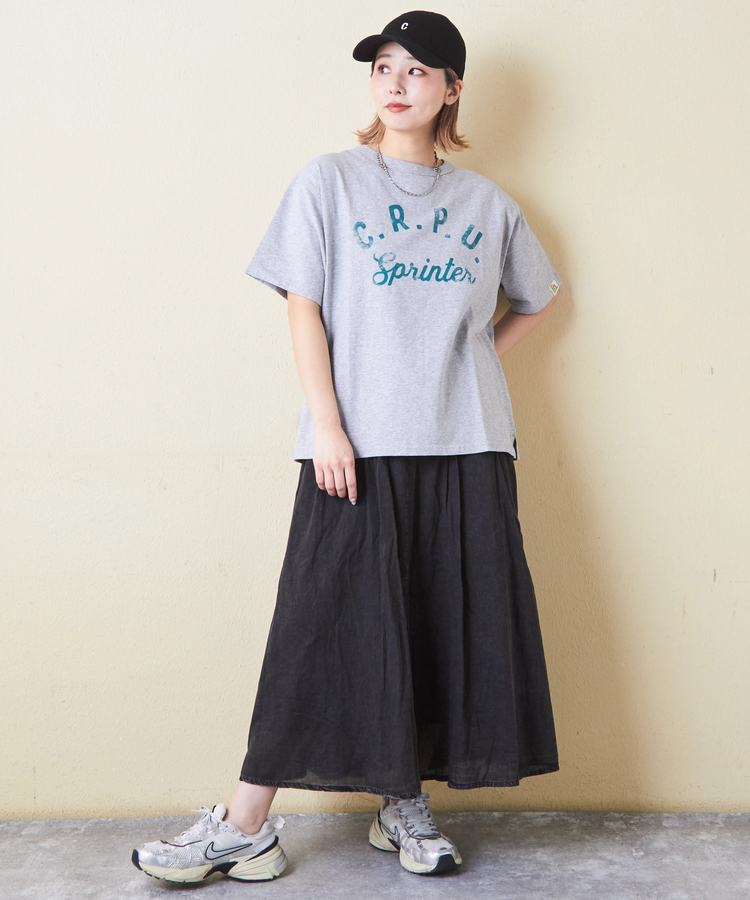 CUBE SUGAR(キューブシュガー) |21/-OE天竺 汗染み防止 加工 ロゴプリント Tシャツ