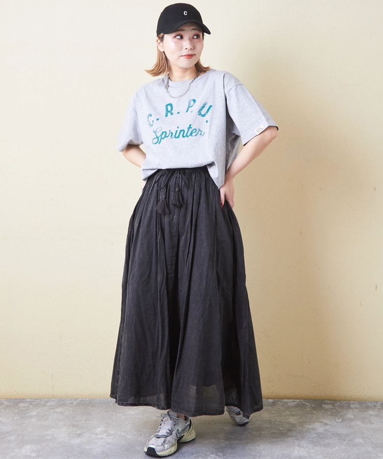 CUBE SUGAR(キューブシュガー) |21/-OE天竺 汗染み防止 加工 ロゴプリント Tシャツ
