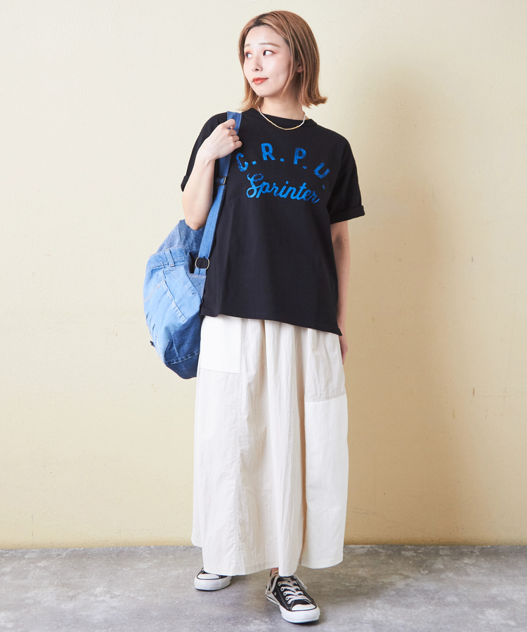 CUBE SUGAR(キューブシュガー) |21/-OE天竺 汗染み防止 加工 ロゴプリント Tシャツ