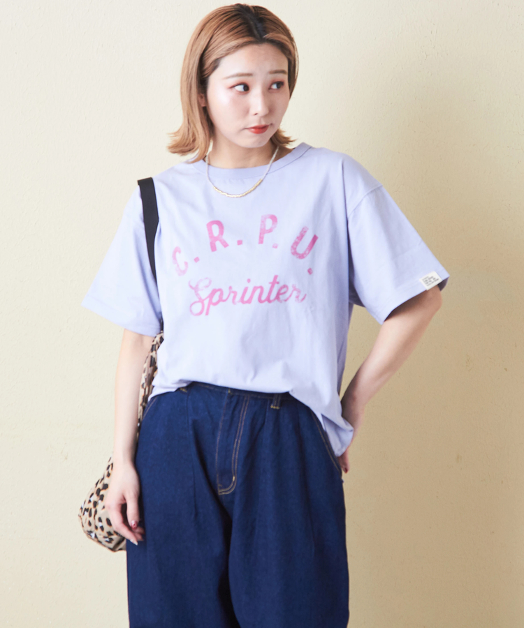 CUBE SUGAR(キューブシュガー) |21/-OE天竺 汗染み防止 加工 ロゴプリント Tシャツ