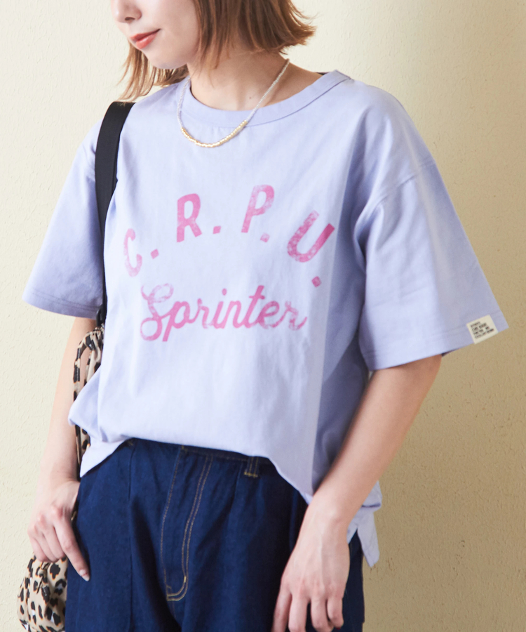 CUBE SUGAR(キューブシュガー) |21/-OE天竺 汗染み防止 加工 ロゴプリント Tシャツ
