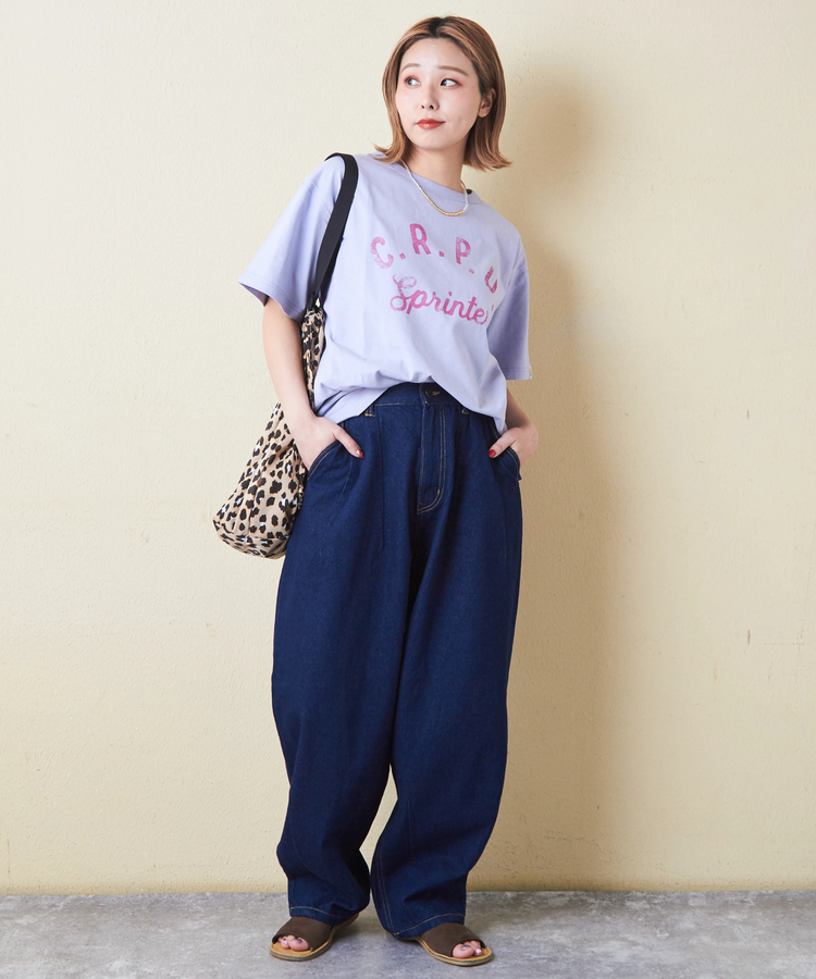 CUBE SUGAR(キューブシュガー) |21/-OE天竺 汗染み防止 加工 ロゴプリント Tシャツ