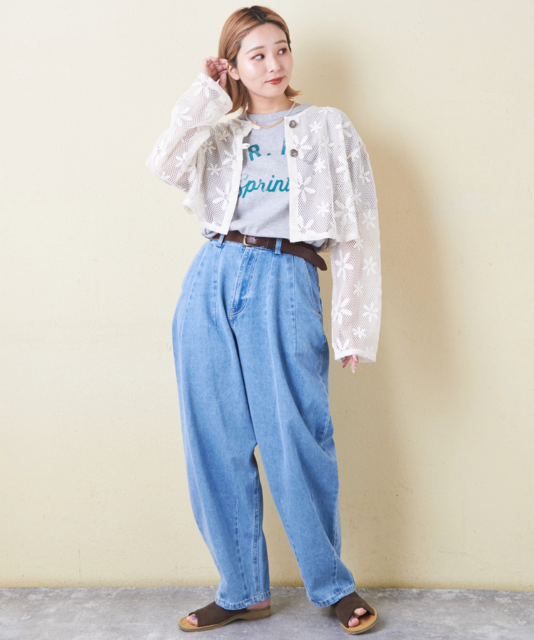 CUBE SUGAR(キューブシュガー) |21/-OE天竺 汗染み防止 加工 ロゴプリント Tシャツ