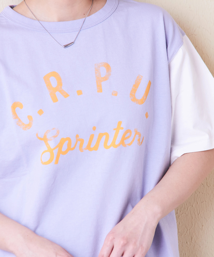 CUBE SUGAR(キューブシュガー) |21/-OE天竺 汗染み防止 加工 ロゴプリント Tシャツ