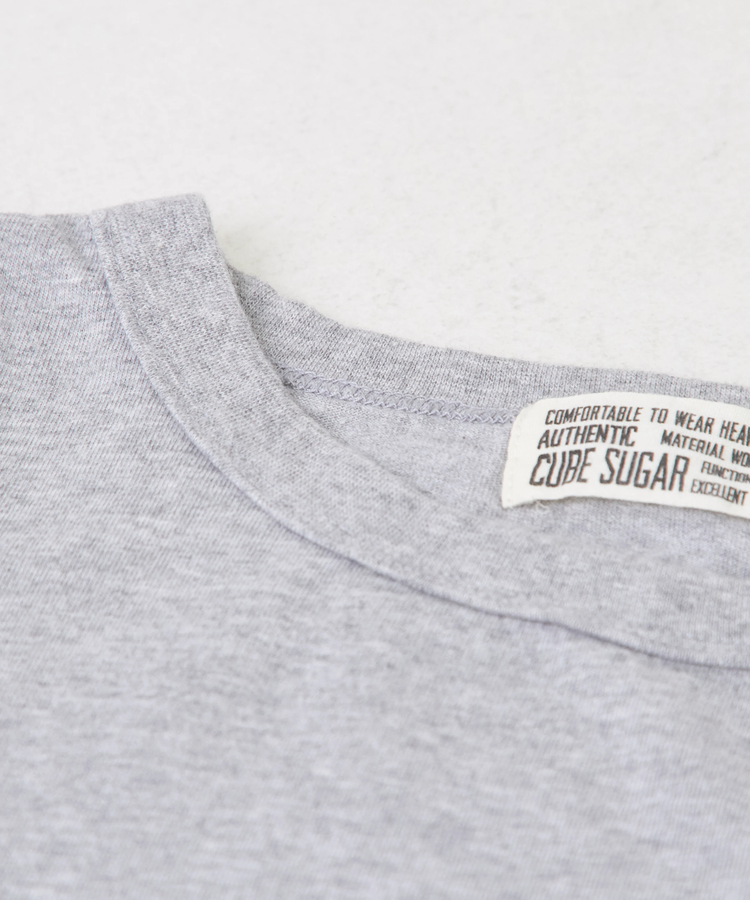 CUBE SUGAR(キューブシュガー) |21/-OE天竺 汗染み防止 加工 ロゴプリント Tシャツ
