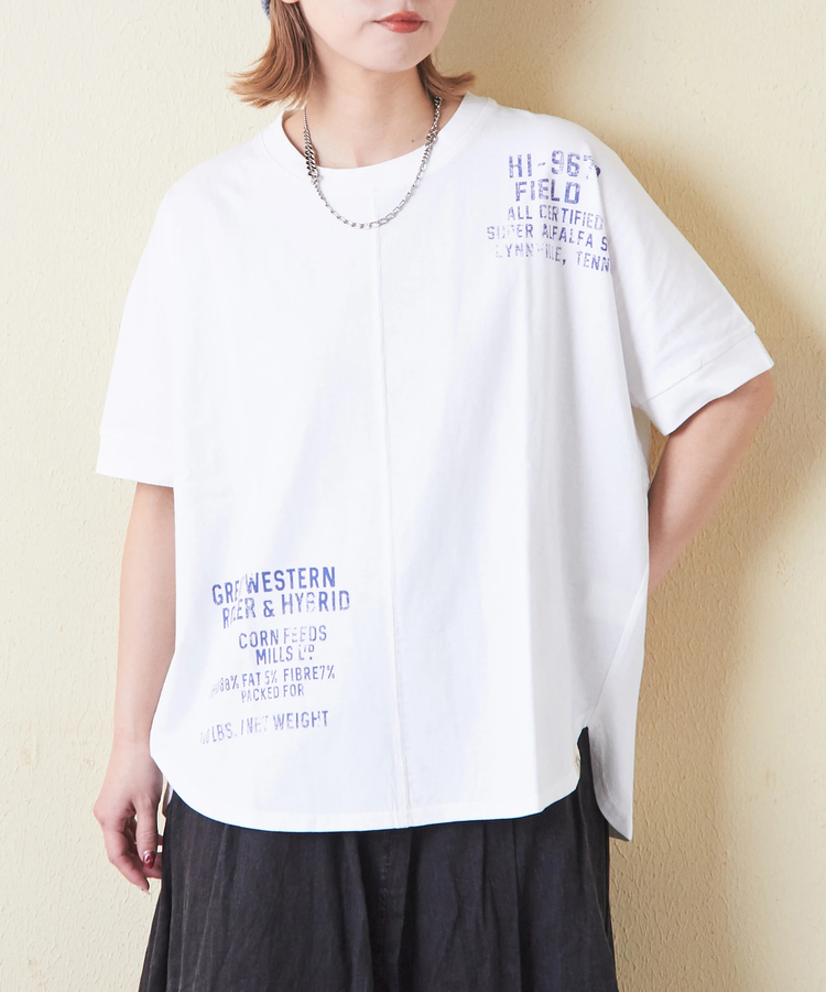 CUBE SUGAR(キューブシュガー) |21/-OE天竺 汗染み防止 加工 裾ラウンド ドルマンスリーブ Tシャツ